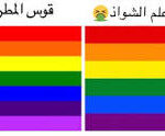 الفرق بين قوس قزح وعلم المثليين